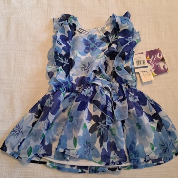 Blueberi Boulevard girls size 2T blue and white floral dress, lined New - Picture 1 of 4